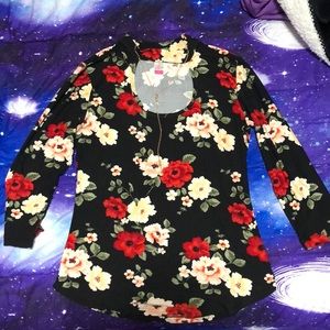 Black Floral Blouse